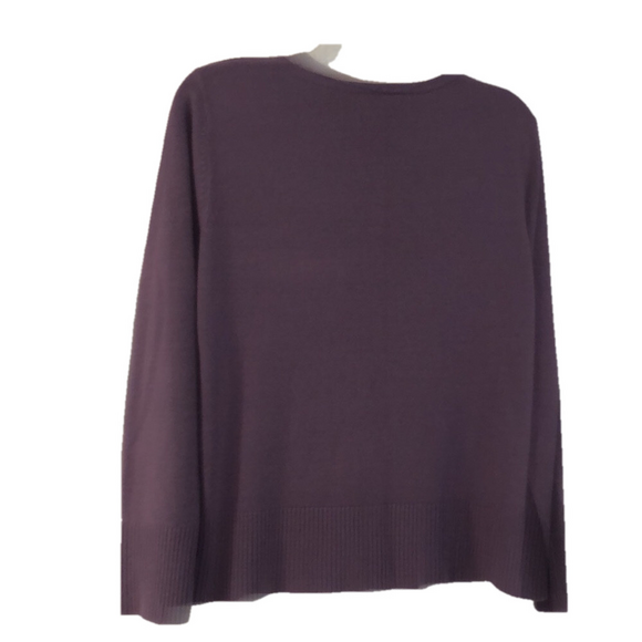 Vintage Kathie Lee Lavender Sz L Pit to Pit 22 3/4” Cardigan Sweater Acylic Soft - Picture 5 of 15